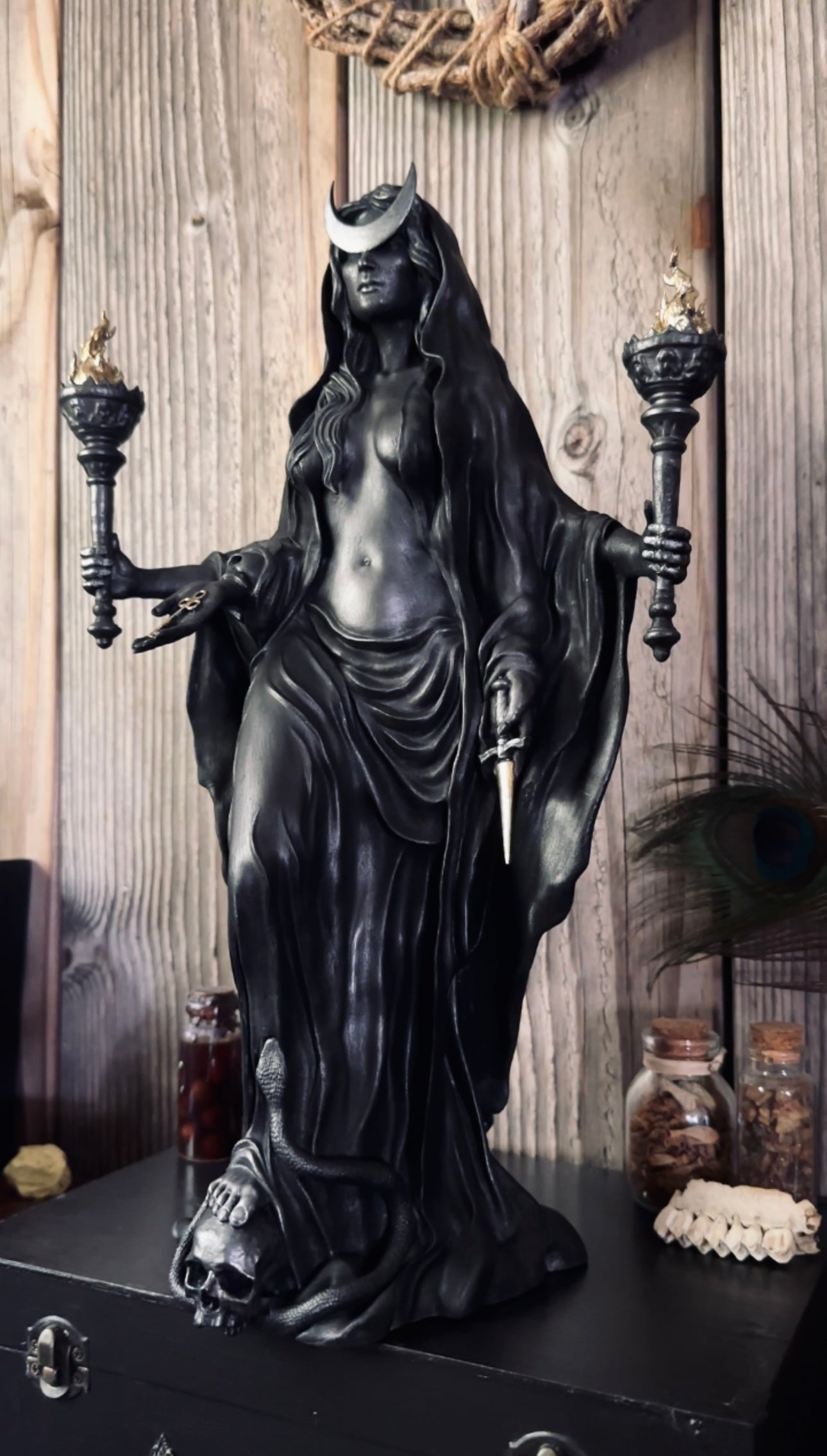 Hekate Phosphorus, The Moon Light Bearing Moon Goddess. (40 cm /15.7 inches)