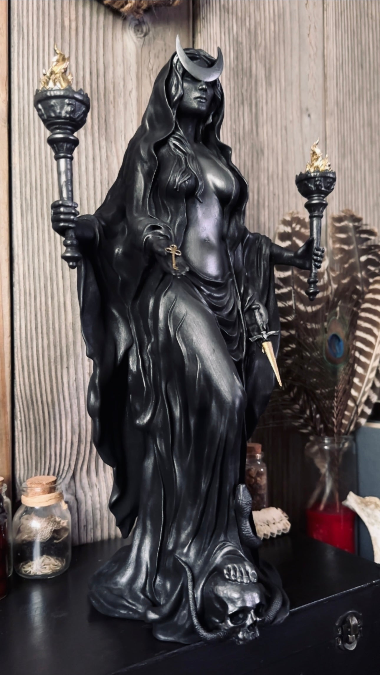 Hekate Phosphorus, The Moon Light Bearing Moon Goddess. (40 cm /15.7 inches)